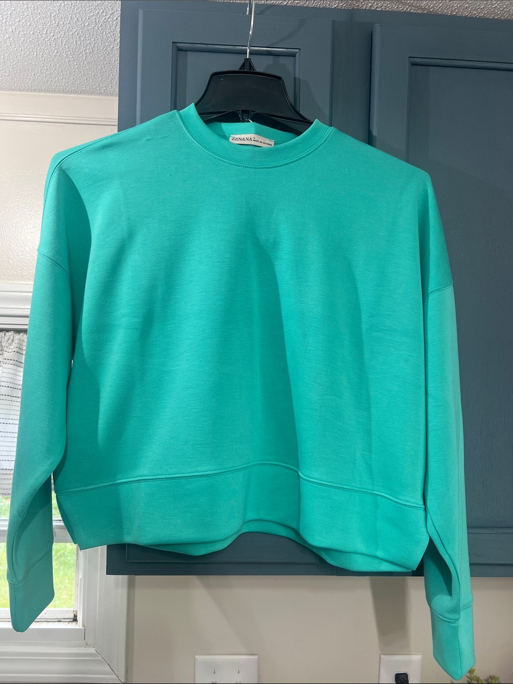 Zenana Turquoise Crewneck Sweatshirt and Shorts Set